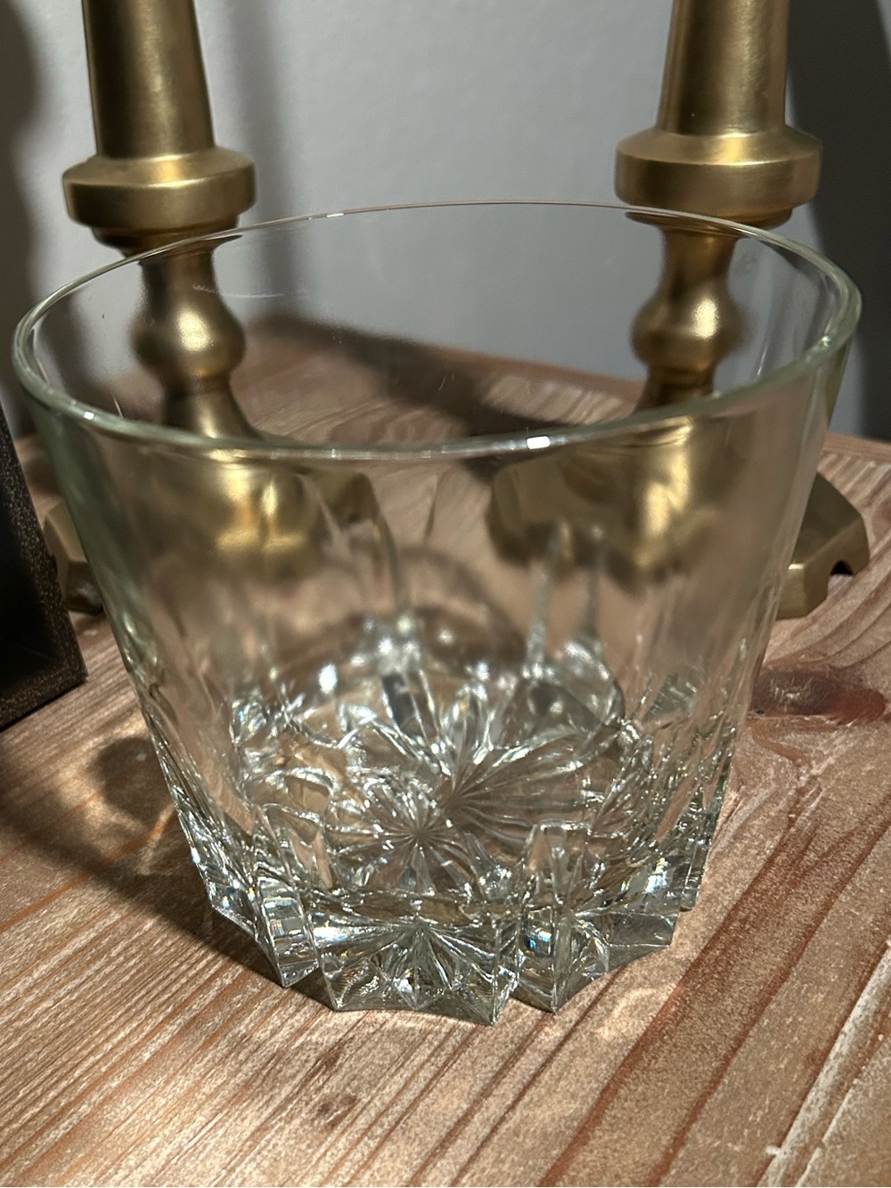 Vintage Princess House Crystal Ice Bucket - Heavy Starburst Base